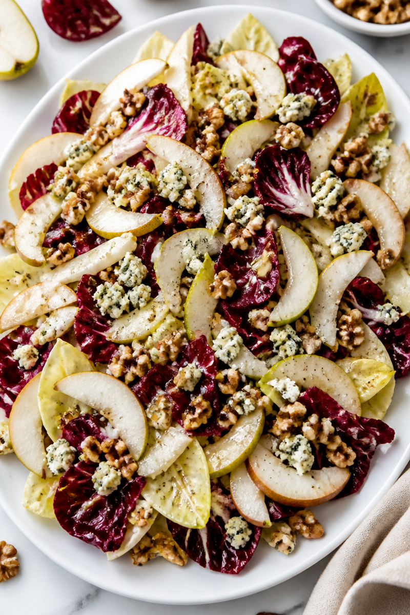 Roasted Chicory Walnut Blue Cheese Salad