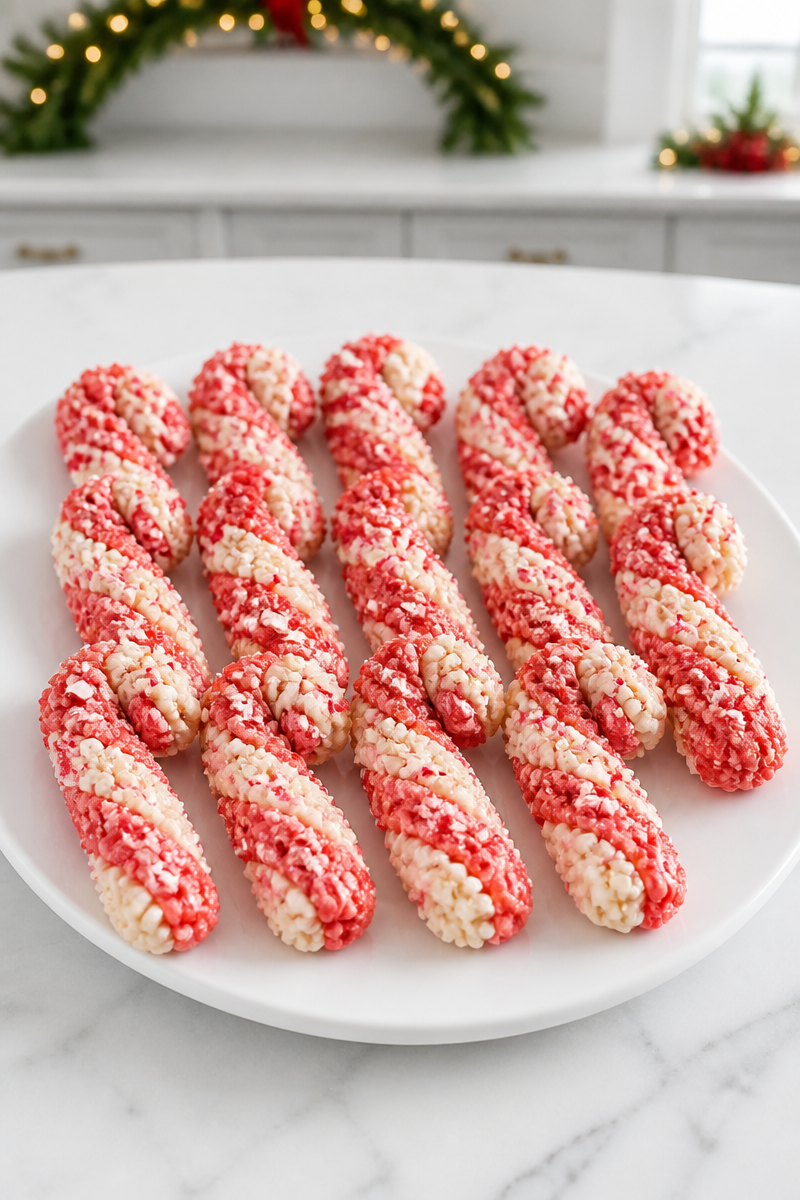 Christmas Rice Krispie Candy Cane