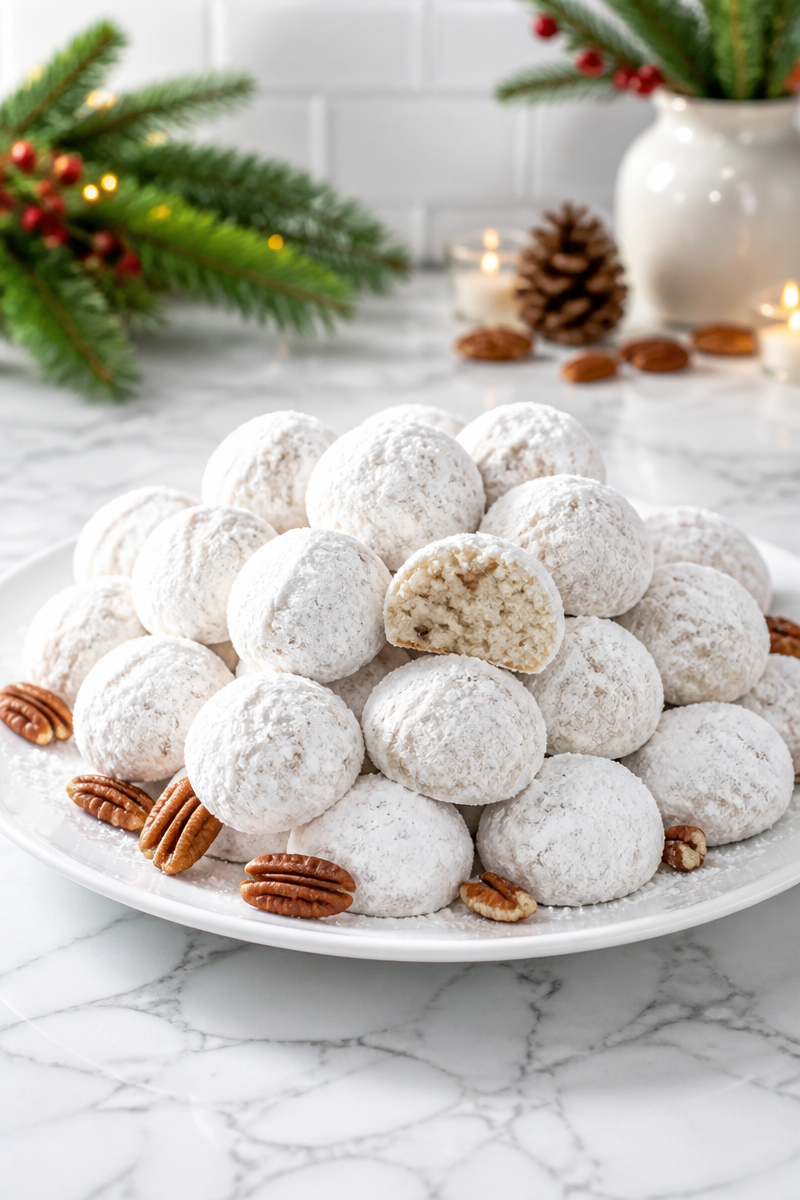 Easy Christmas Snowball Cookie Bite