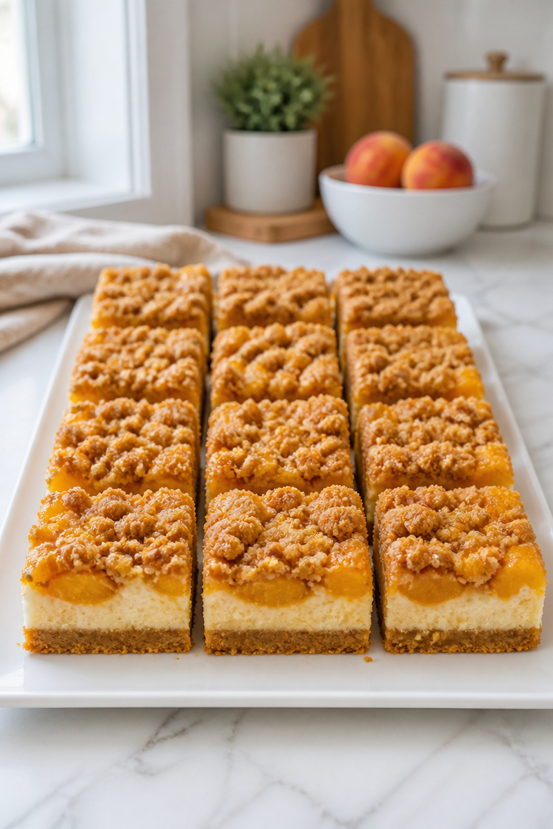 Peach Cobbler Cheesecake Bar Swirl