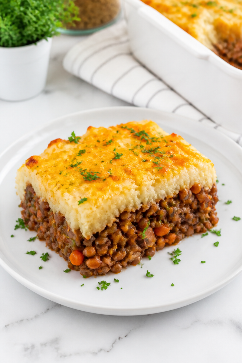 Vegetarian Shepherd's Pie Lentil Mushroom