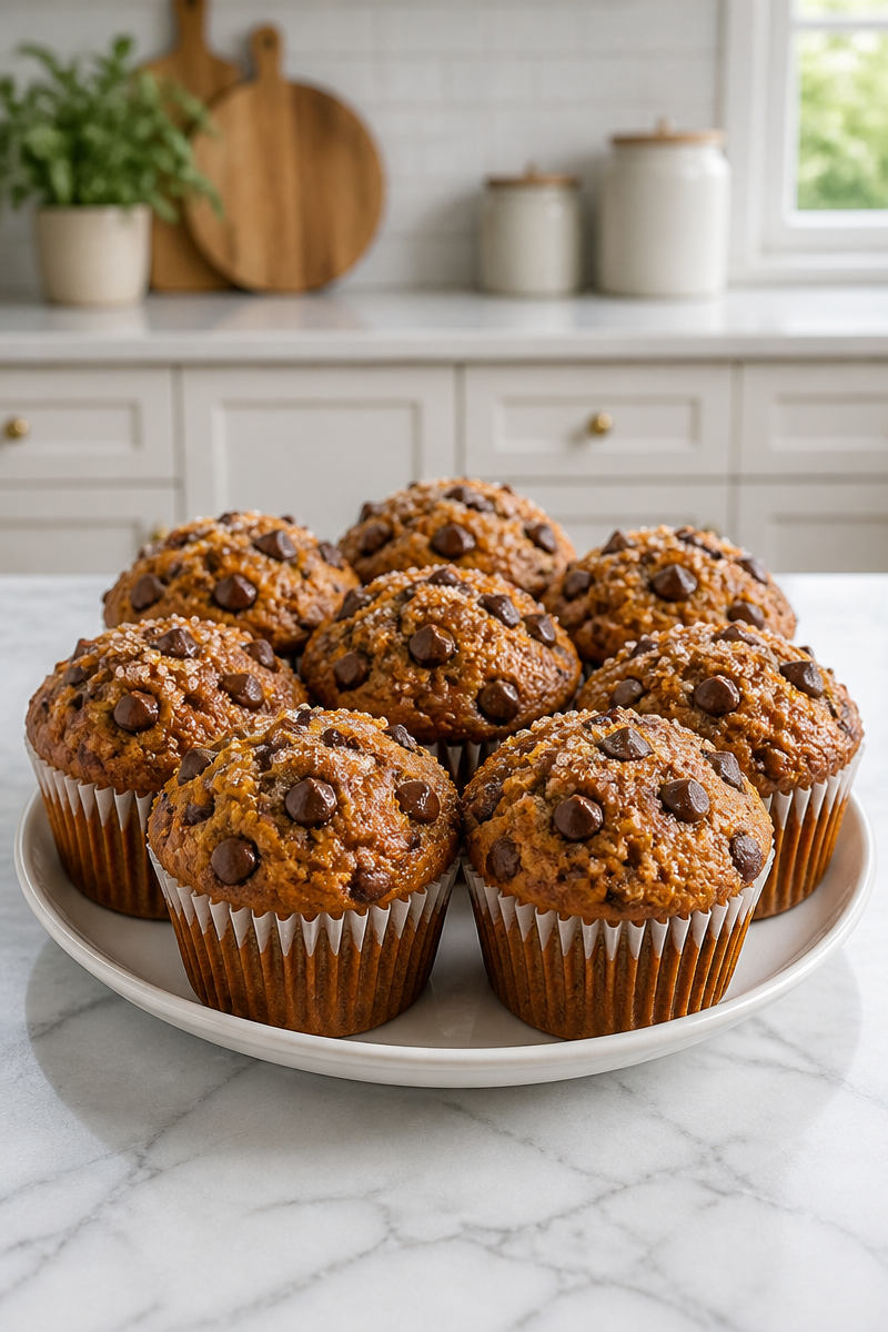 Bakery Style Pumpkin Chocolate Muffin