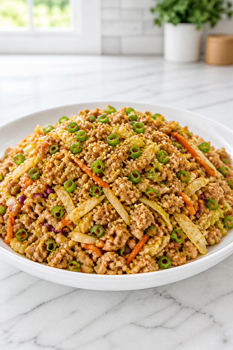Ground Chicken Egg Roll Bowl