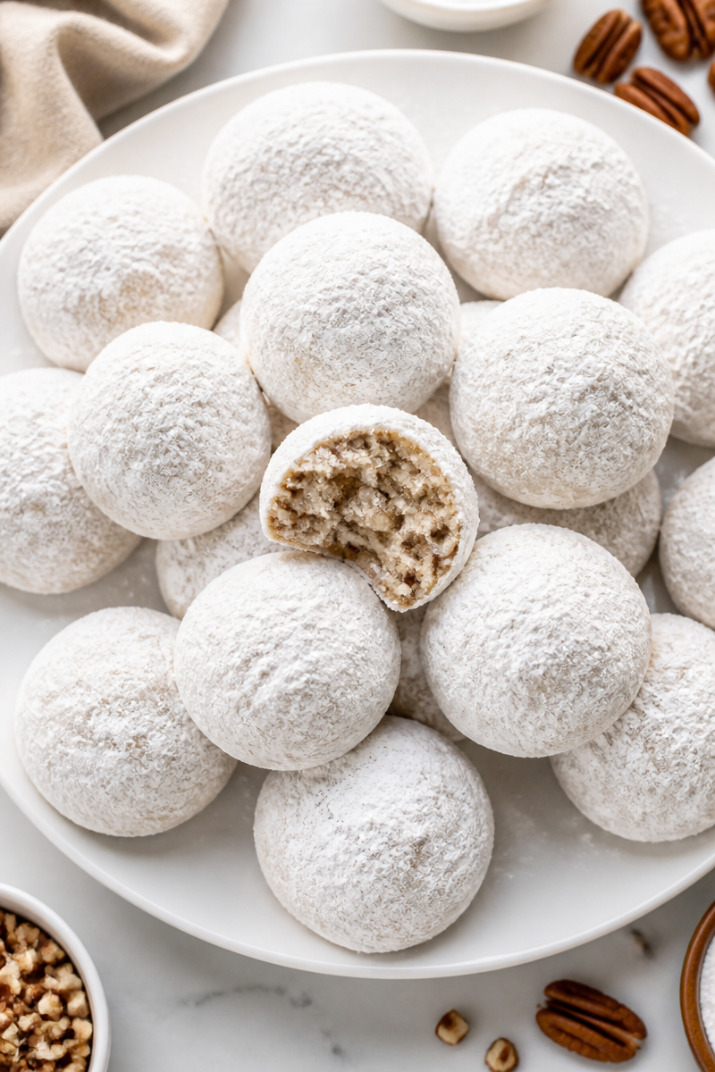 Easy Christmas Snowball Cookie Bite