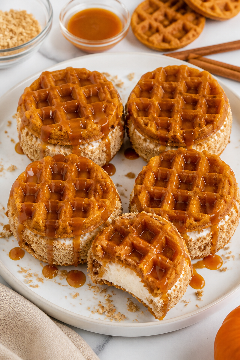 Pumpkin Waffle Ice Cream Sandwich