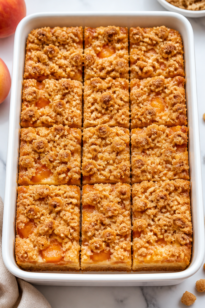 Peach Cobbler Cheesecake Bar Swirl