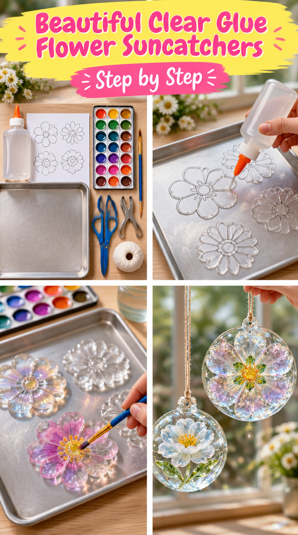 Create Beautiful Clear Glue Flower Suncatchers for a Stunning Touch