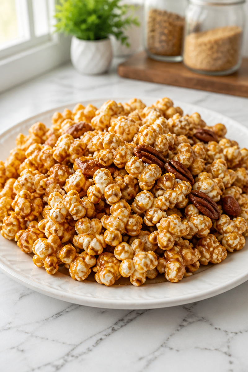 Homemade Caramel Corn Popcorn Snack