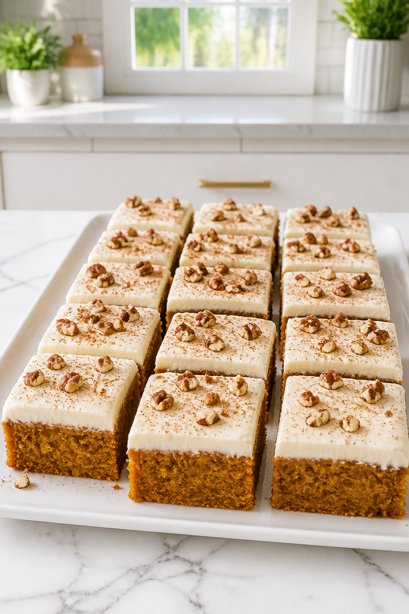 Classic Pumpkin Bars Cream Cheese