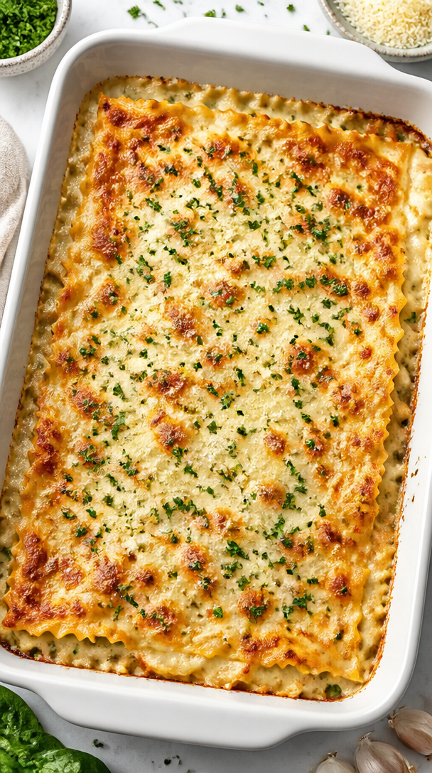 Cheesy Baked Chicken Alfredo Lasagna