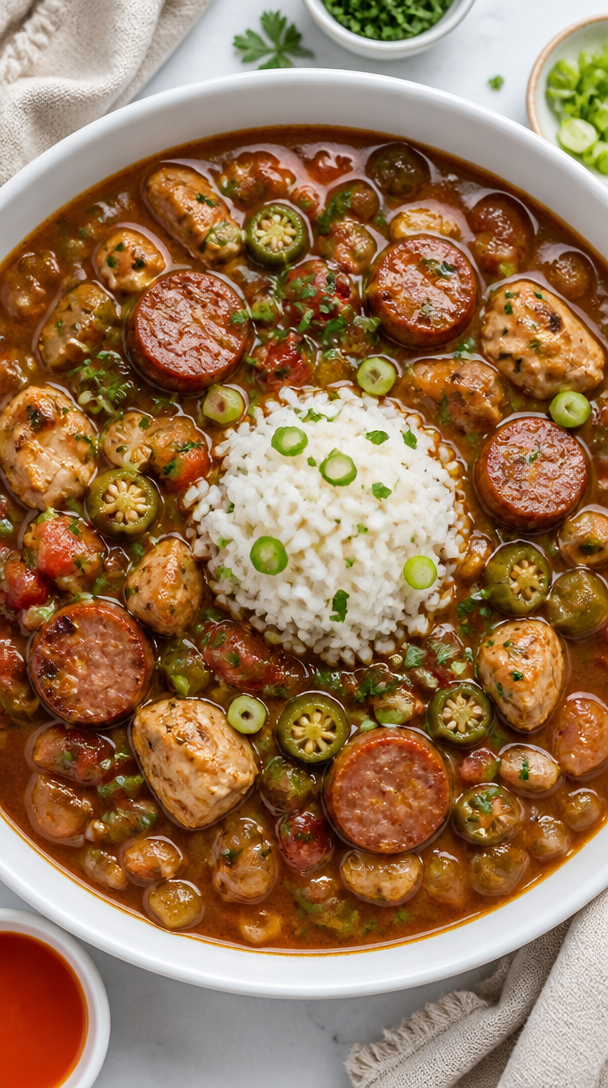 Smoky Chicken And Sausage Gumbo