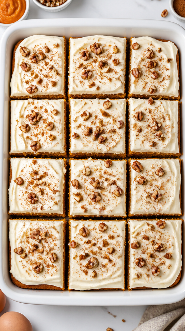 Classic Pumpkin Bars Cream Cheese