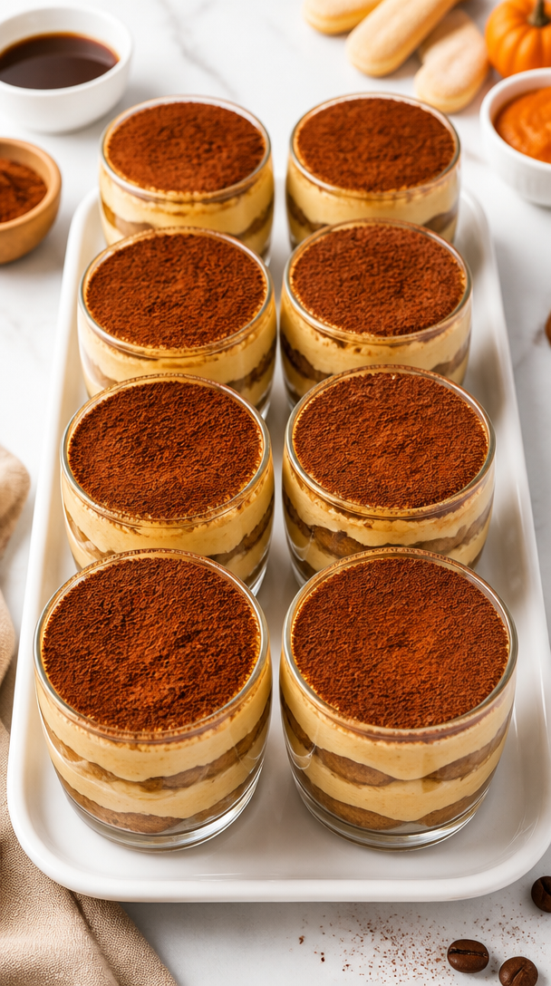 Creamy Tiramisu Pumpkin Spice Cups