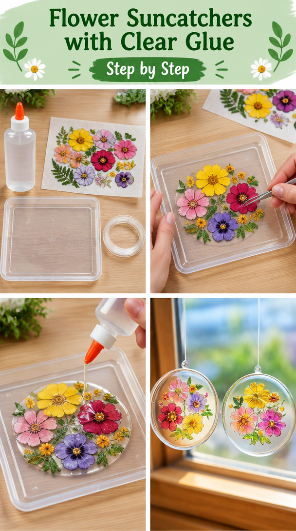 Can You Really Make Flower Suncatchers Using Clear Glue?