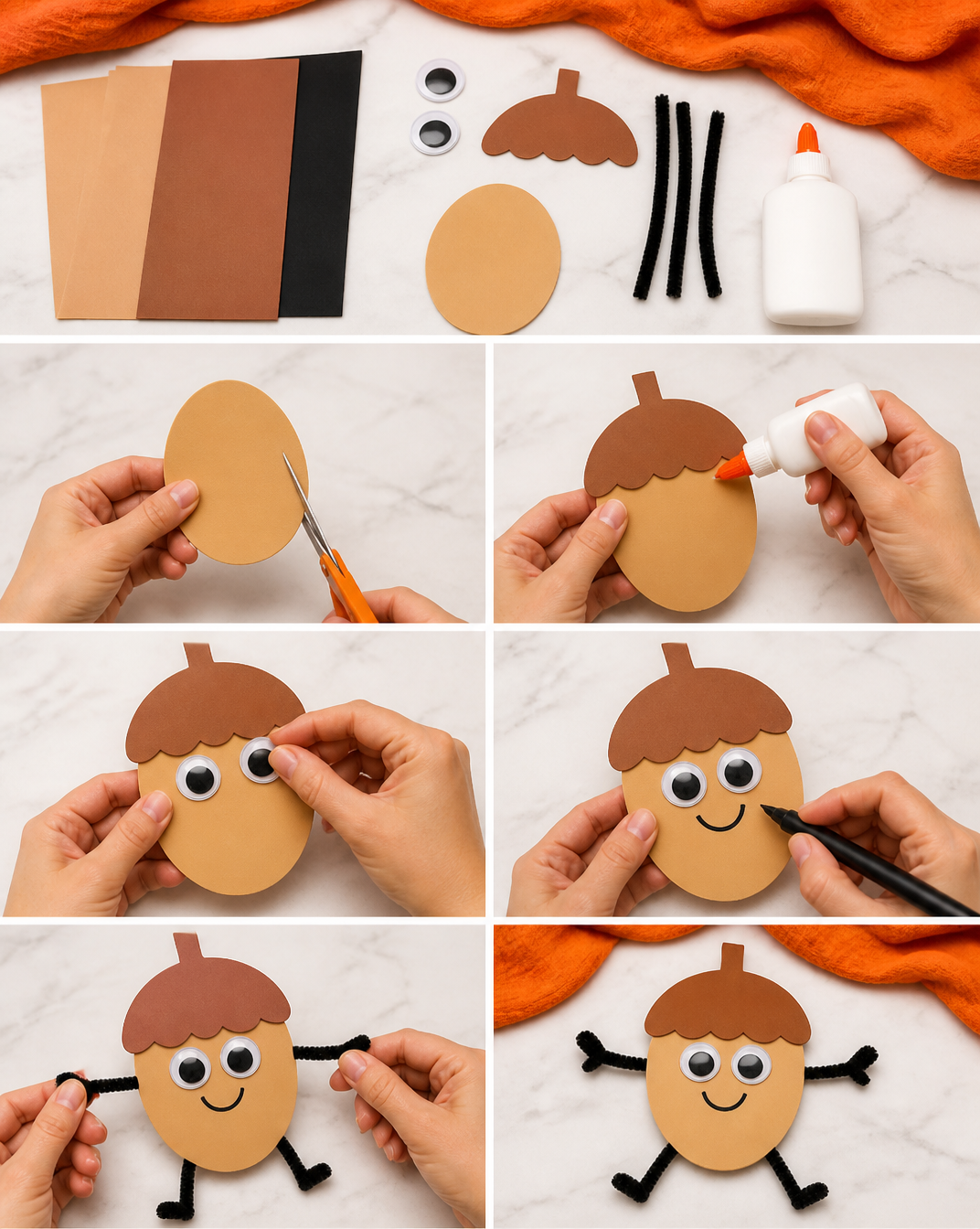 Cute Acorn Craft For Kids [FREE Template]