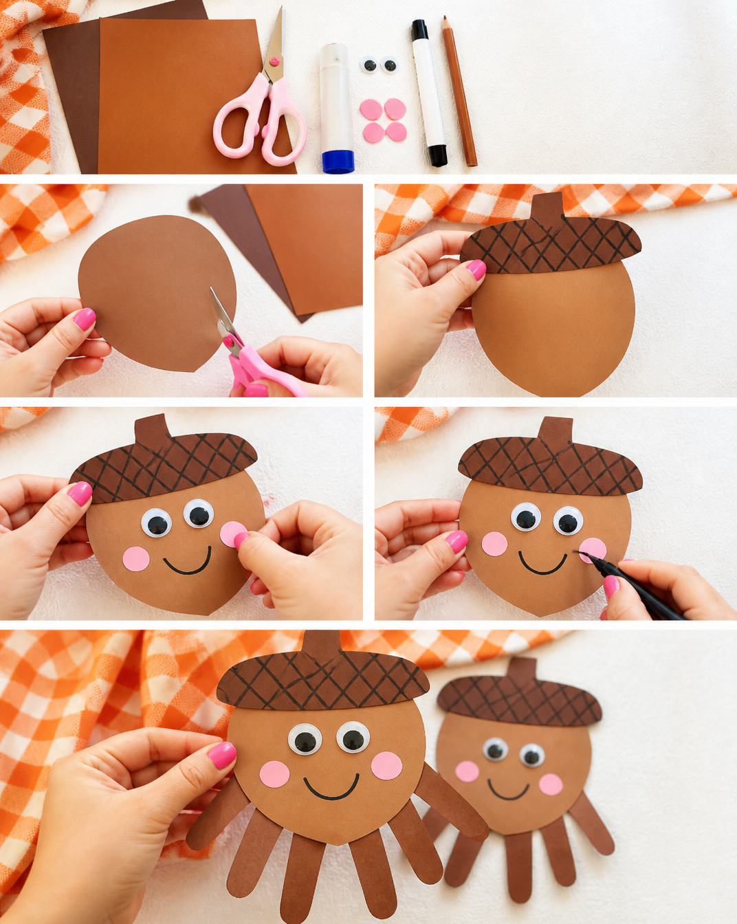 Handprint Acorn Craft For Kids [Free Template]