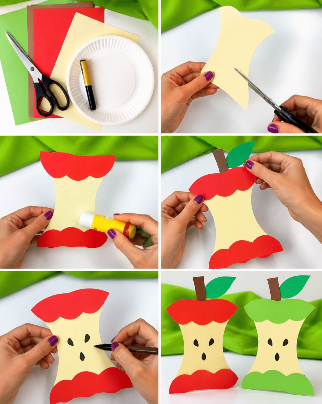 Apple Core Craft For Kids [Free Template]