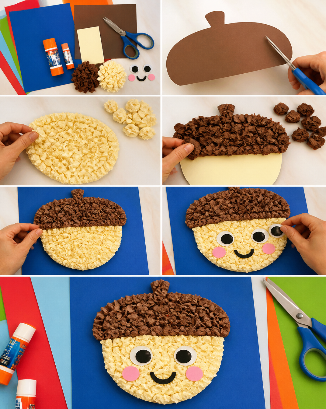 Acorn Tissue Paper Craft [Free Printable Template]