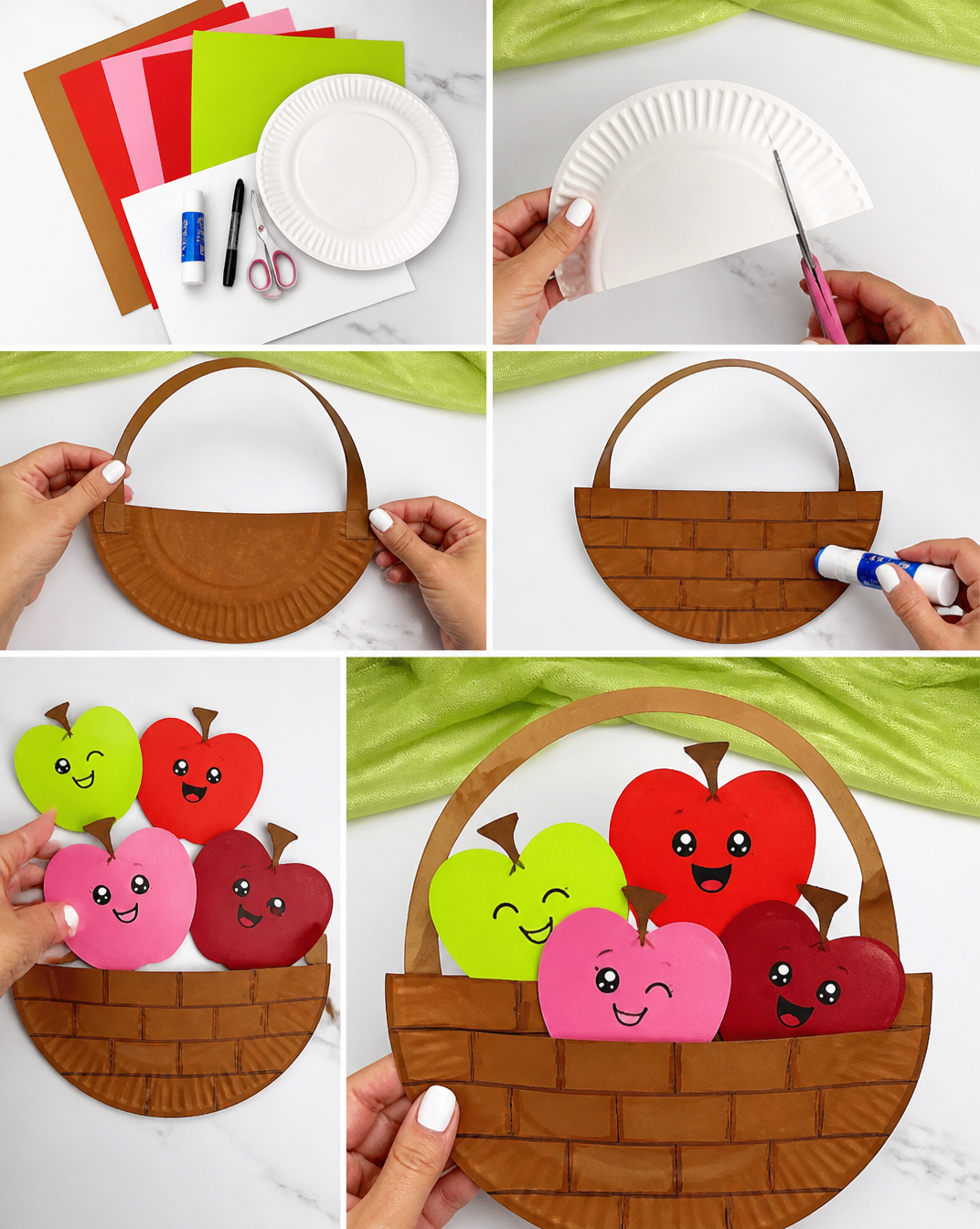 Easy Apple Basket Craft For Kids [Free PDF Template]