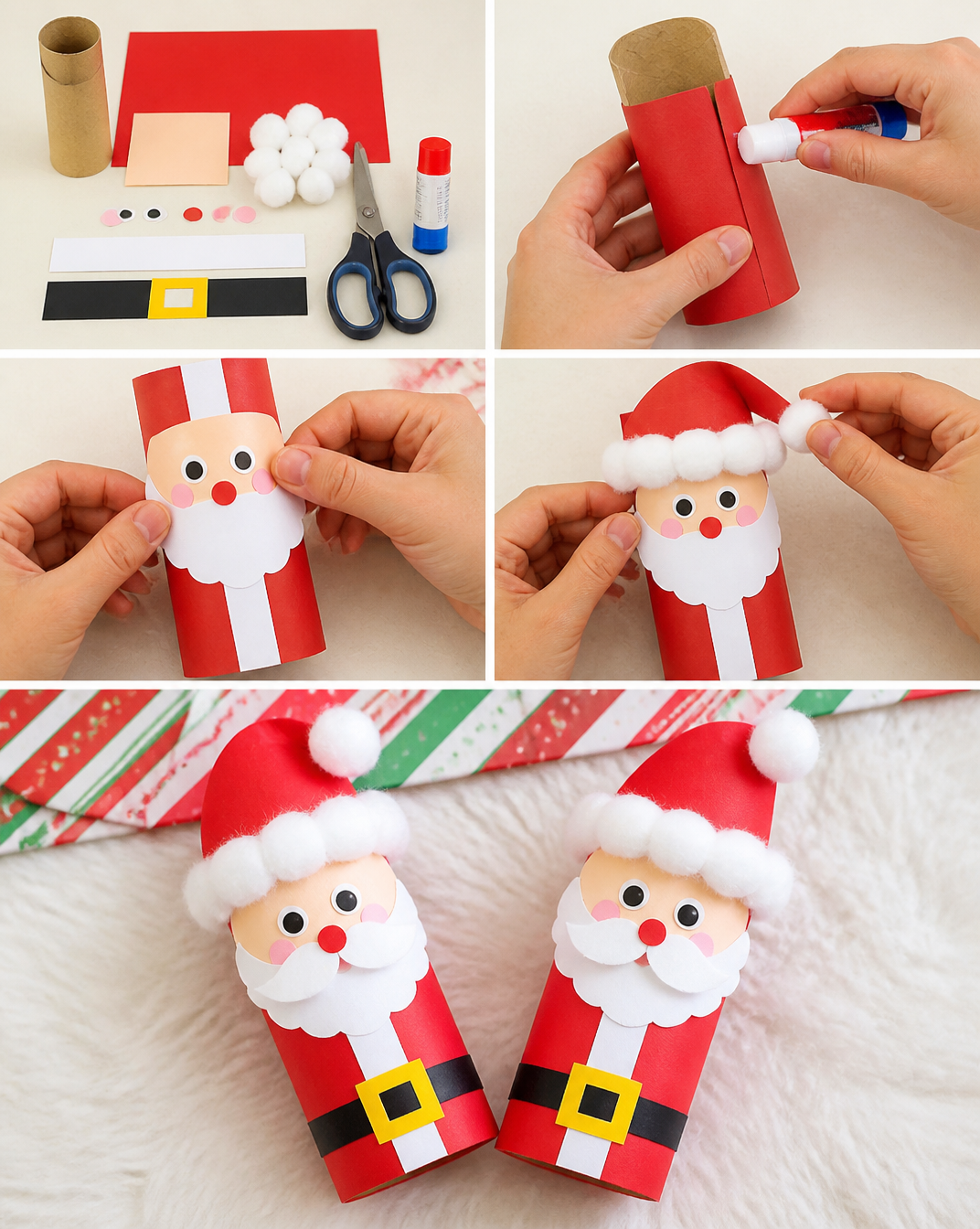 Easy Toilet Paper Roll Santa Craft For Kids [Free Template]