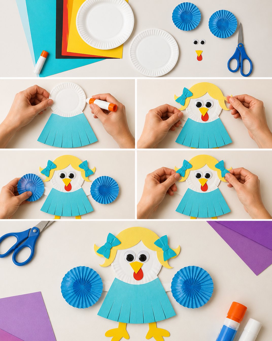 Cheerleader Turkey Disguise Craft [Free Printable Template]