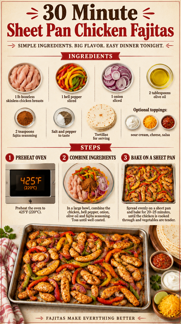 30 Minute Sheet Pan Chicken Fajitas