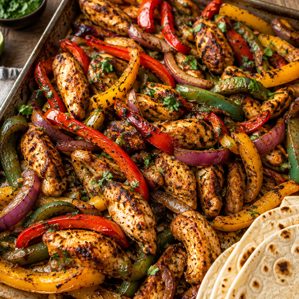 30 Minute Sheet Pan Chicken Fajitas