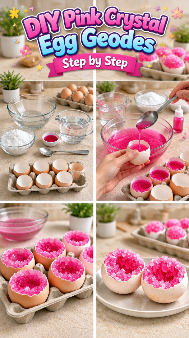Create Stunning Pink Crystal Egg Geodes: A Simple DIY Craft