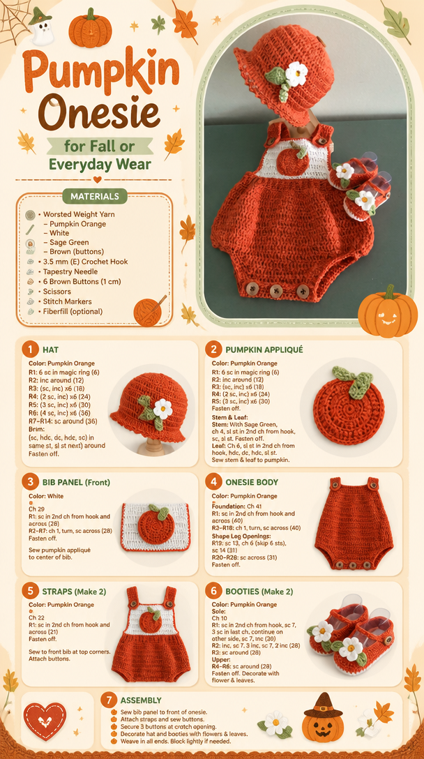 Pumpkin Onesie for Fall or Everyday Wear