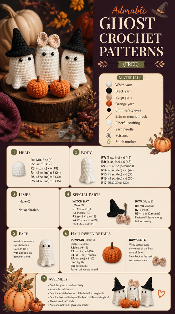 Adorable Ghost Crochet Patterns (Free)