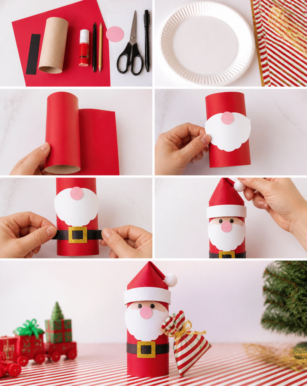 How to Make a Paper Roll Santa Claus - Arty Crafty Kids