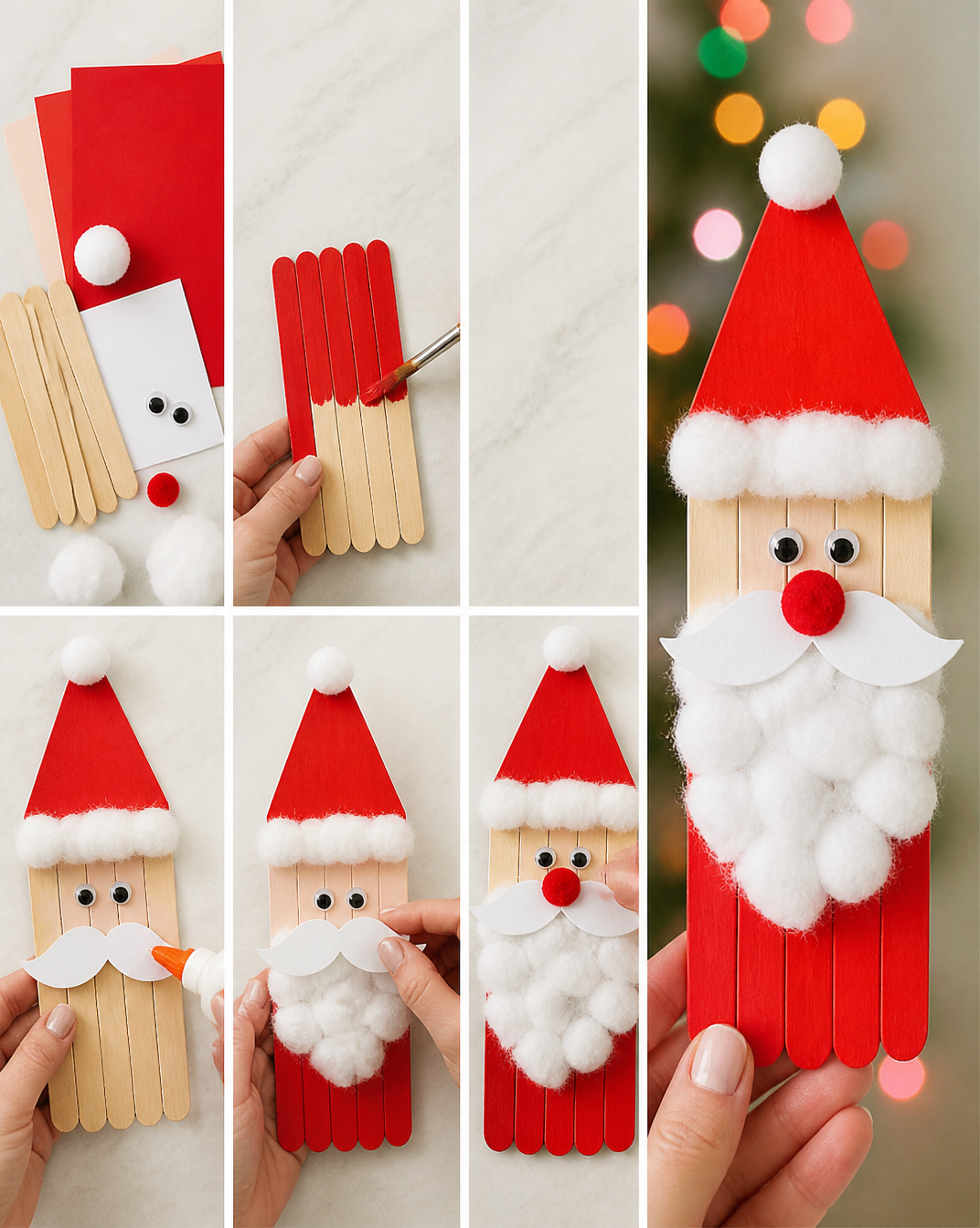 Popsicle Stick Santa Craft - Arty Crafty Kids