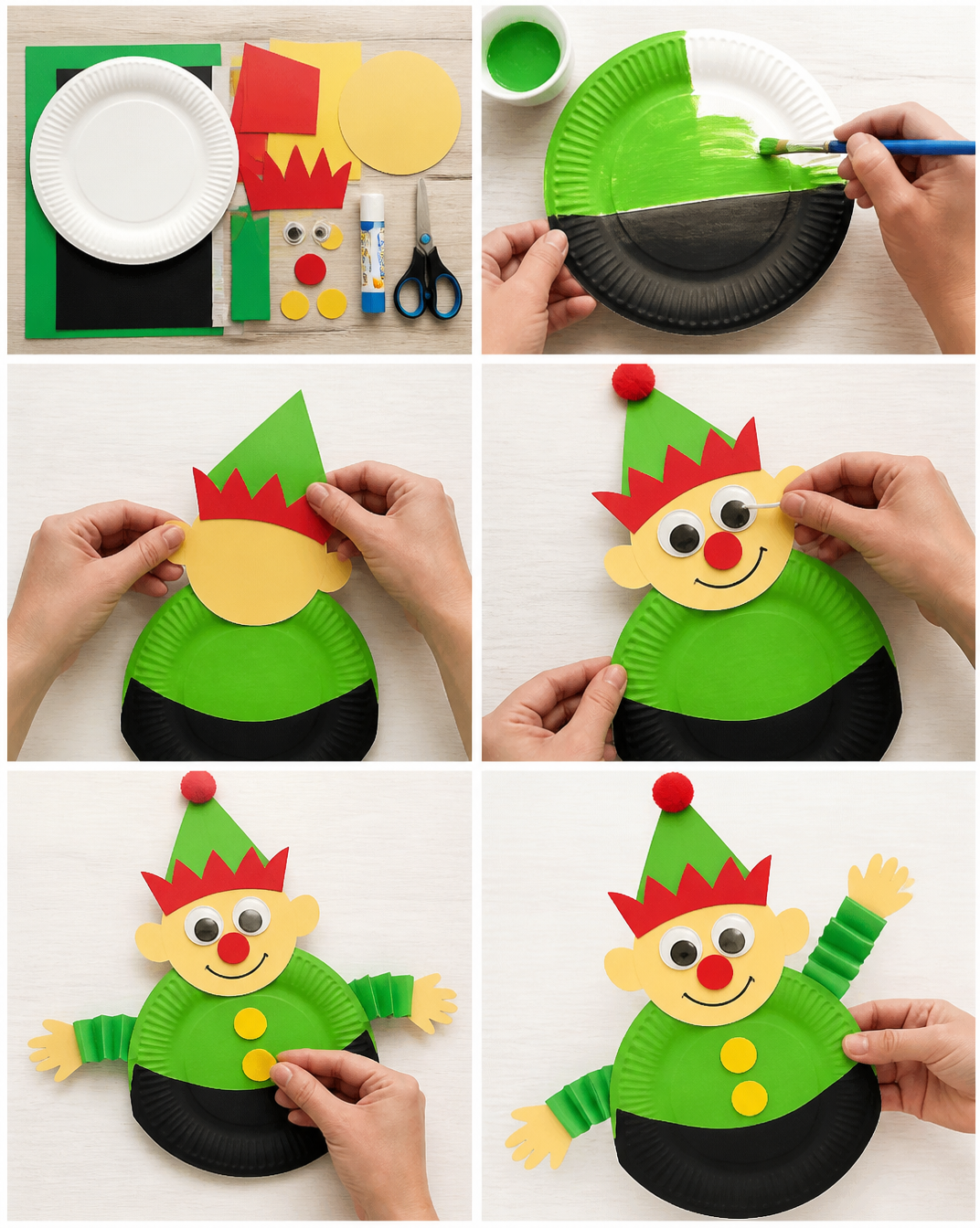 Rocking Paper Plate Elf - Arty Crafty Kids