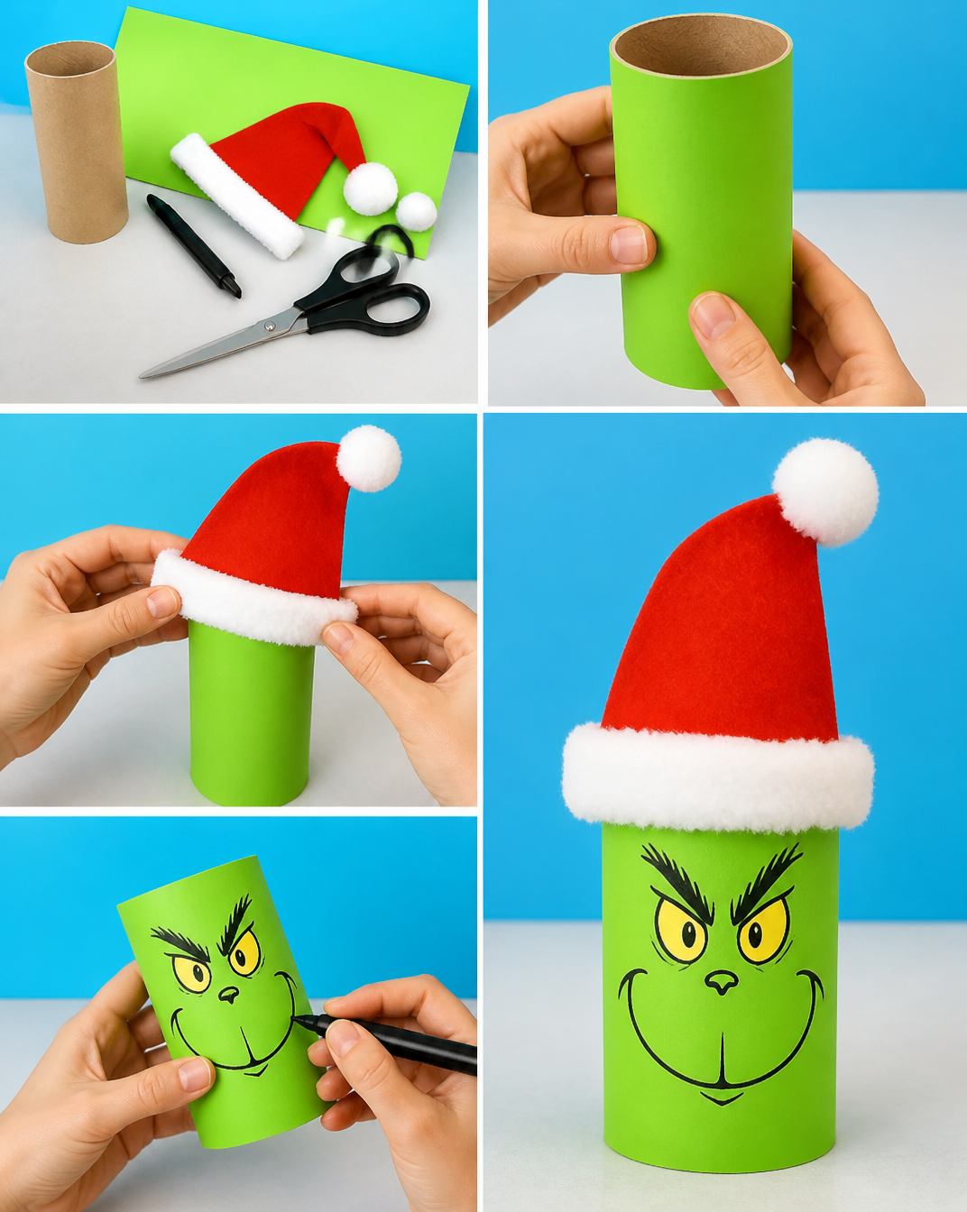 Paper Roll Grinch Craft - Arty Crafty Kids