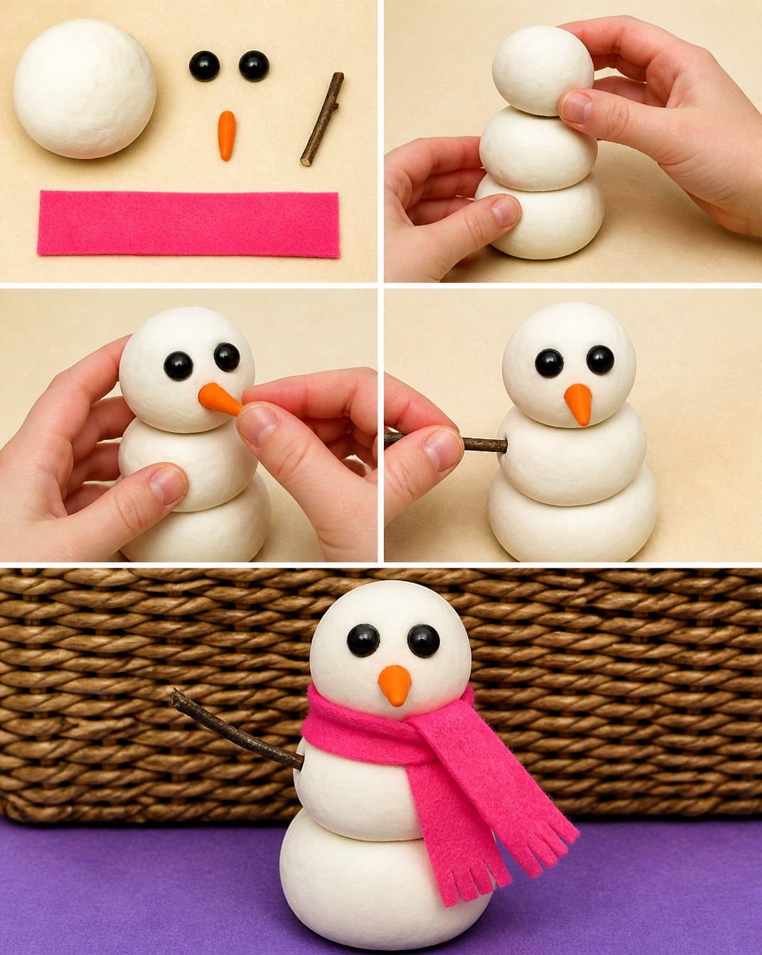 Make A Playdough Snowman: Winter Fine Motor Activity For Kids