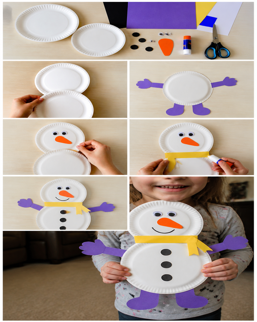 Cute Paper Plate Snowman Craft for Kids - Crafty Morning