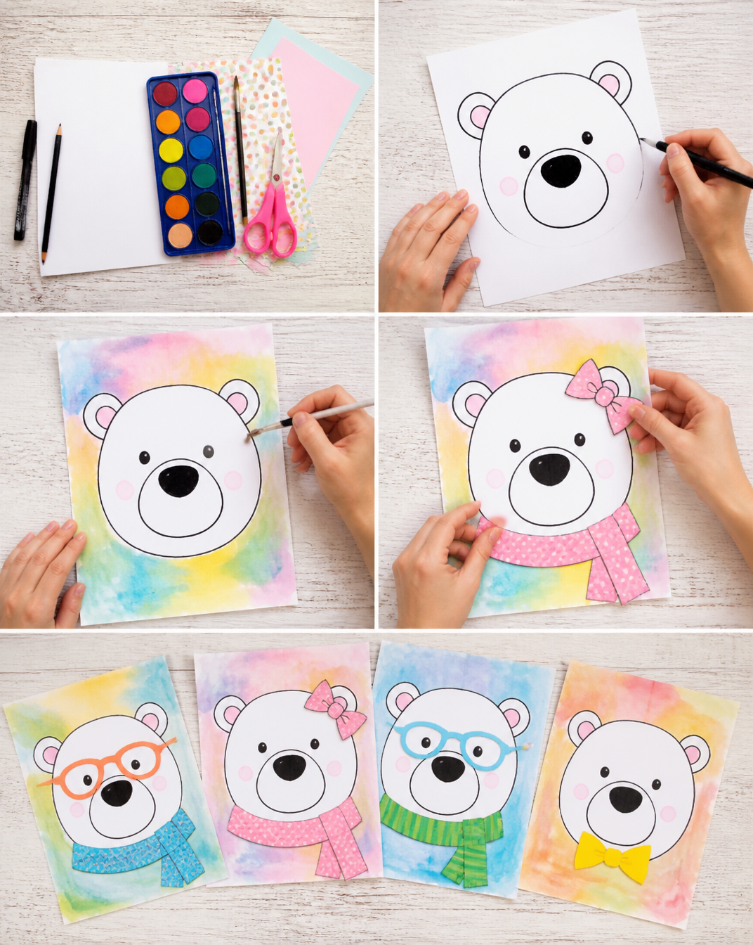 Easy Polar Bear Drawing and Art Project - Arty Crafty Kids