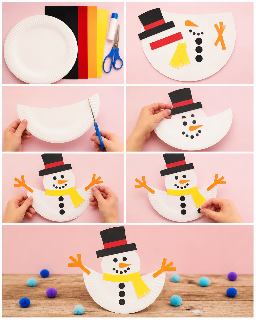 Rocking Paper Plate Snowman - Arty Crafty Kids