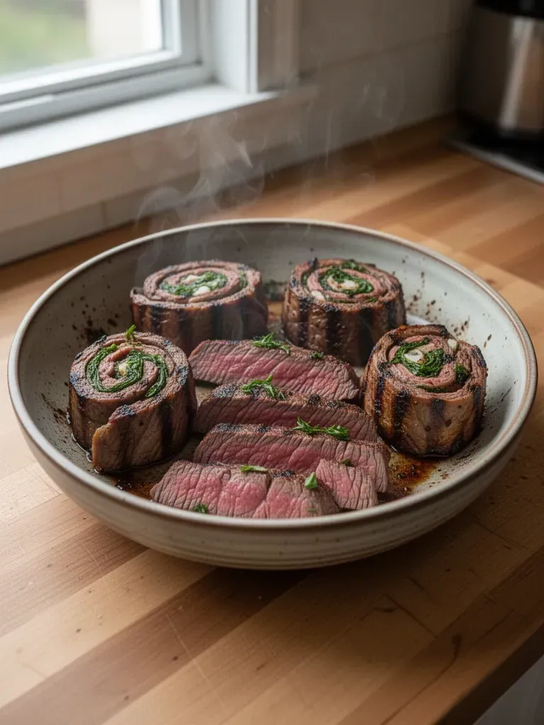 Grilled Flank Steak Pinwheels