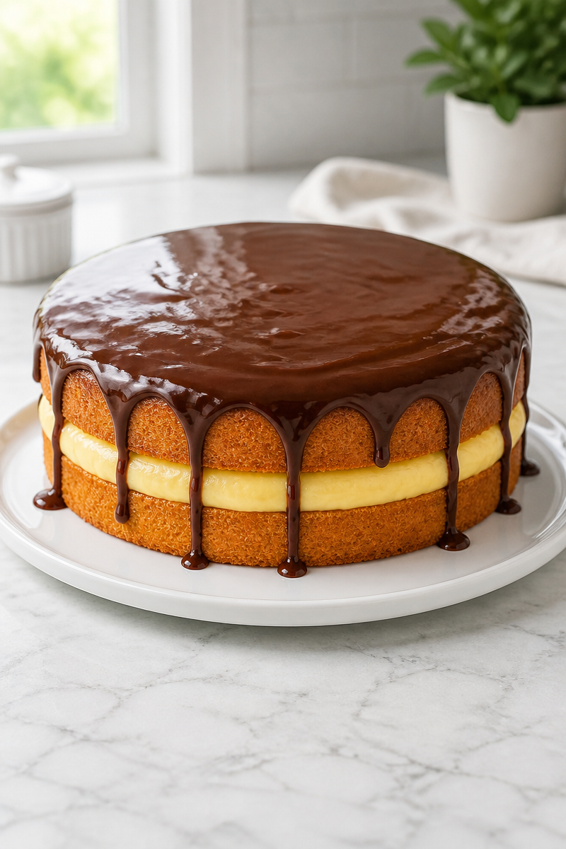 Classic Boston Cream Pie Cake