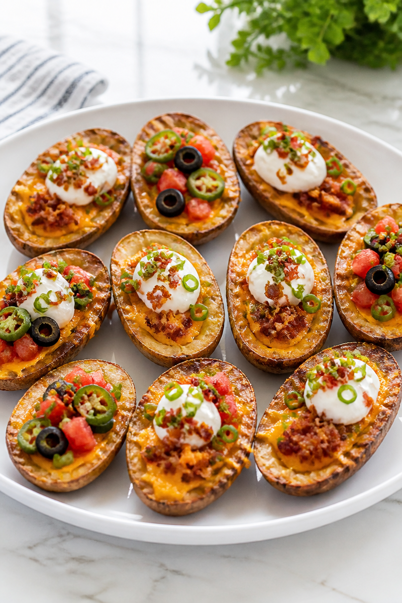 Loaded Baked Potato Skins Bar