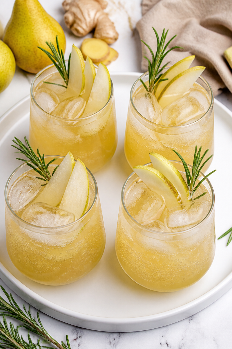 Spiced Pear Ginger Fizz Mocktail