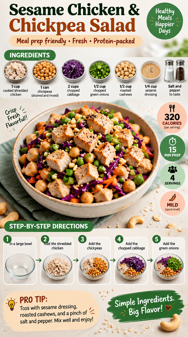 Sesame Chicken and Chickpea Salad