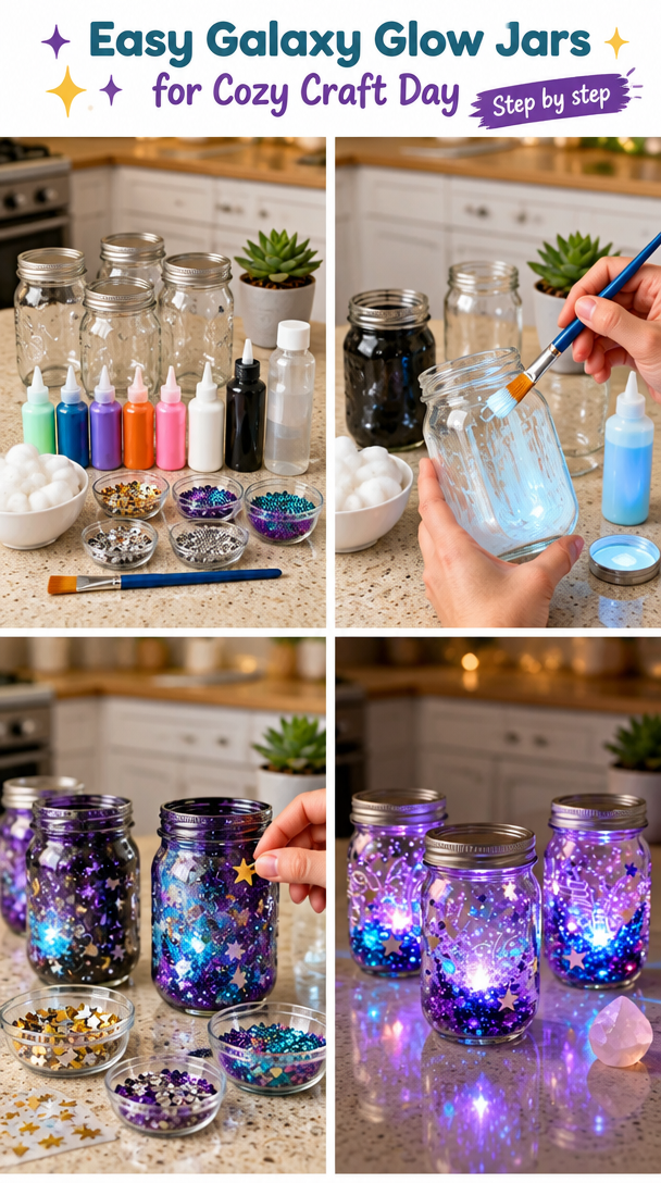 Easy Galaxy Glow Jars for a Cozy Family Craft Day