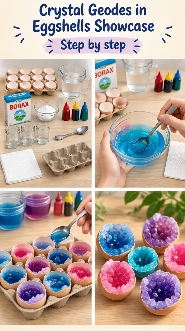 Crystal Geodes in Eggshells