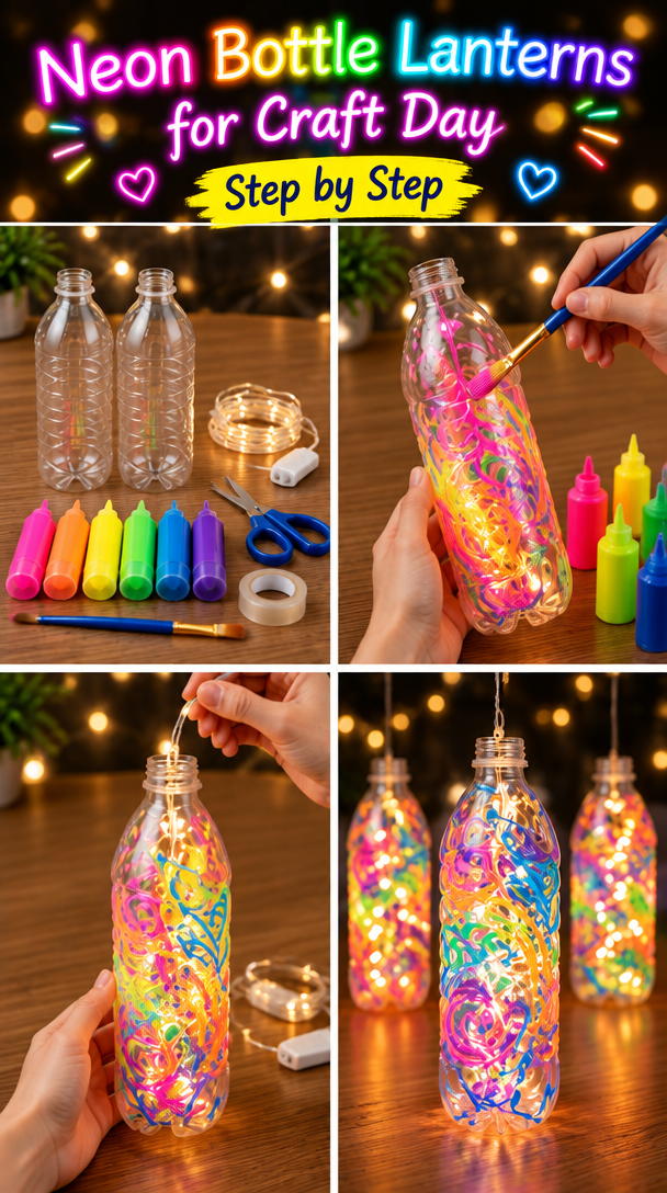 Create Stunning Neon Bottle Lanterns for Your Next Craft Day