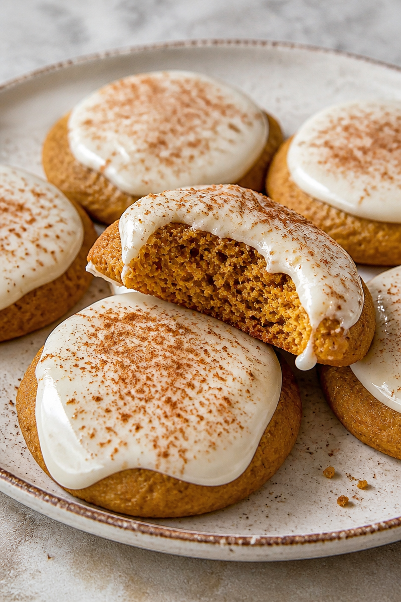 Soft Pumpkin Cookies with Cream Cheese Frosting