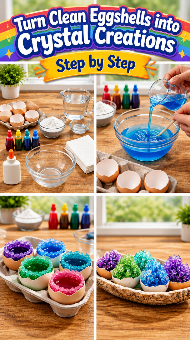Transform Clean Eggshells into Stunning Crystal Creations at Home