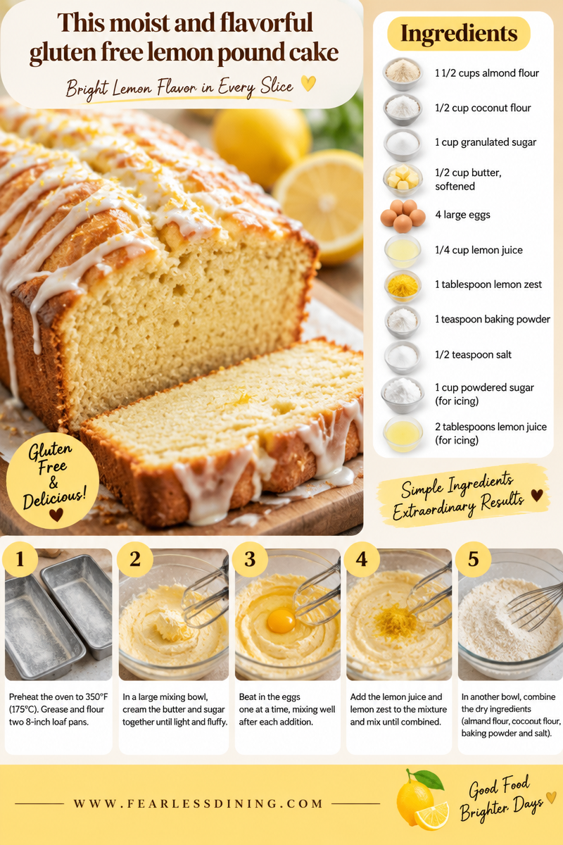 This moist and flavorful gluten-free lemon pound cake is topped with a homemade lemonade icing. This cake is perfect for…