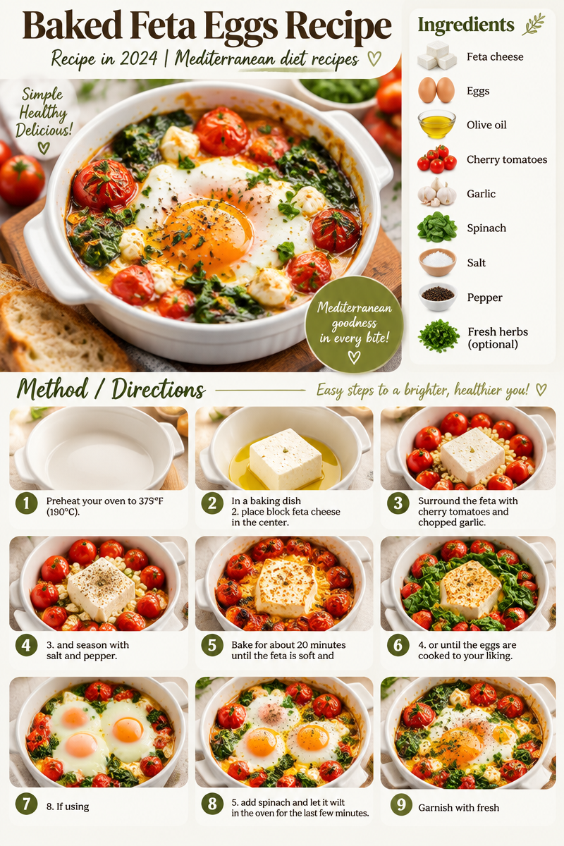 Baked Feta Eggs Recipe | Recipe in 2024 | Mediterranean Diet Breakfast Recipes, Mediterranean Recipe